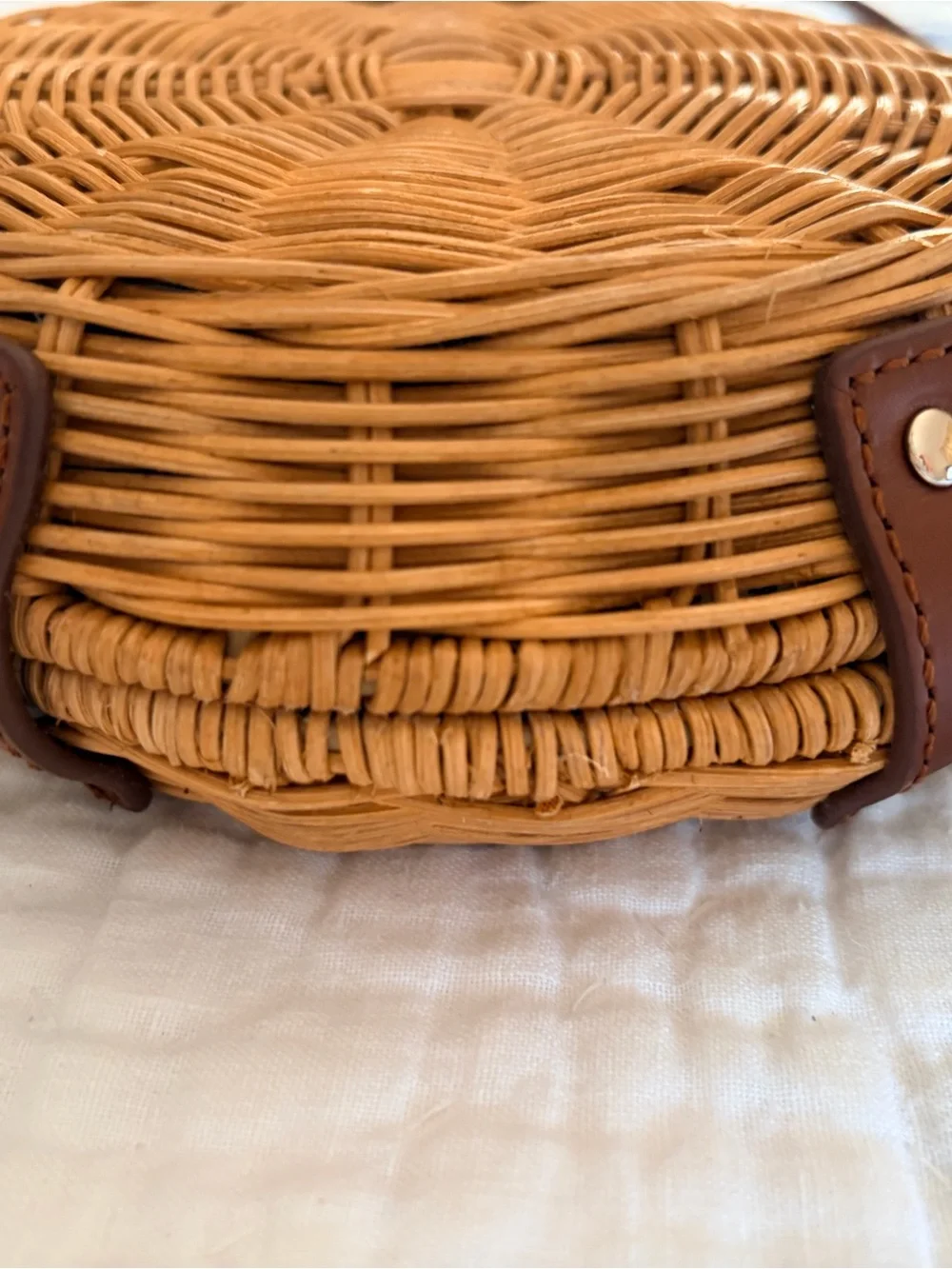 J. Crew Round Woven Crossbody in Natural and Brown - Picture 3 of 4